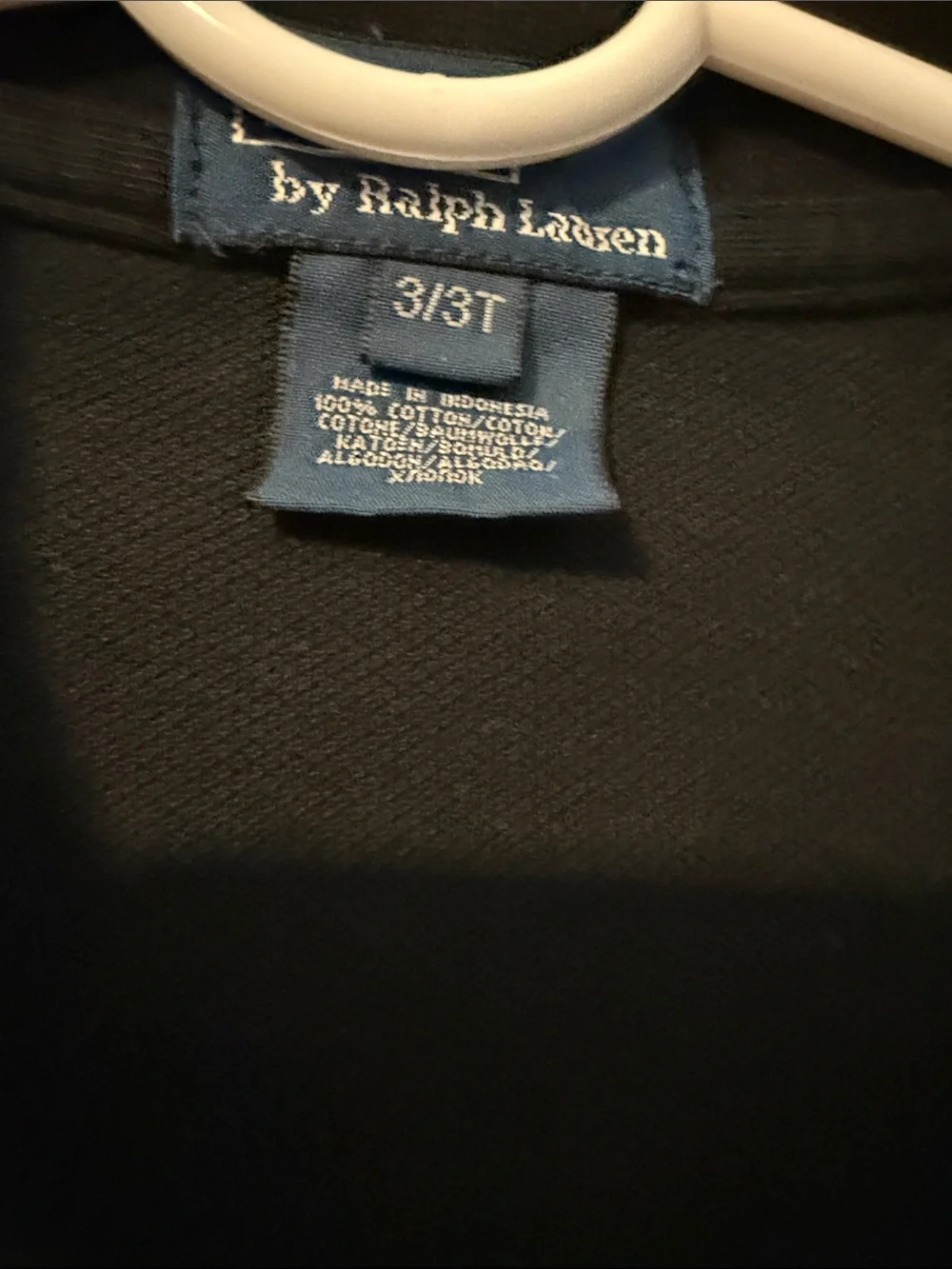 Ralph Lauren Black Long-Sleeve Polo with Purple Pony